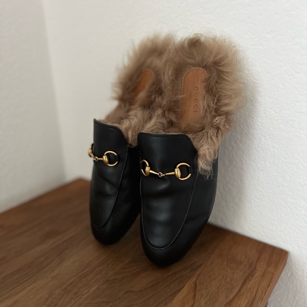 Gucci Princetown genuine shearling loafer mule